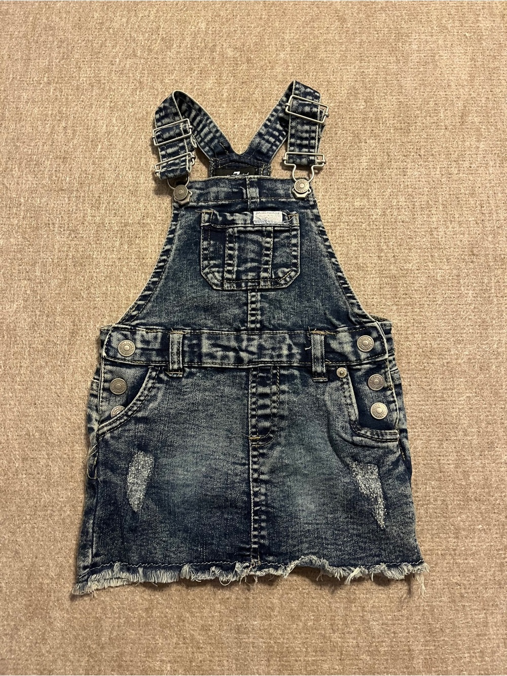 7 For All Mankind Baby Denim Overall Dress 12M Acid Wash